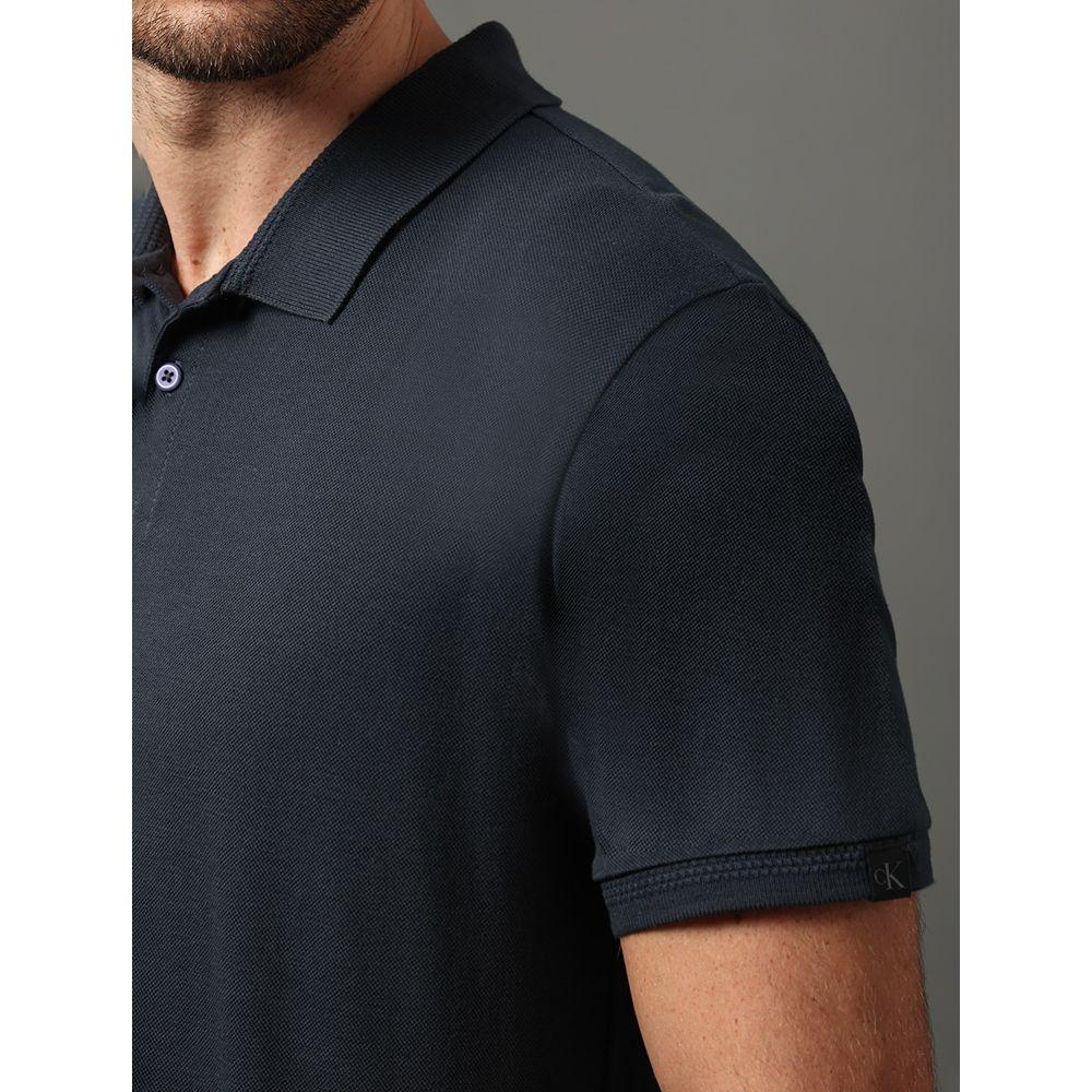 Polo Masculina Textura Calvin Klein Jeans - Marinho - 4
