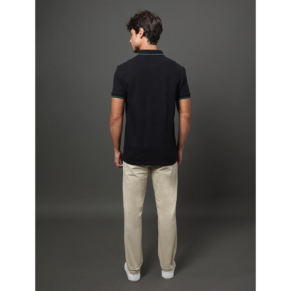 Polo Masculina Listras Peitilho Calvin Klein Jeans - Preto - 2