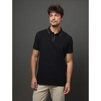 Polo Masculina Listras Peitilho Calvin Klein Jeans - Preto - 1