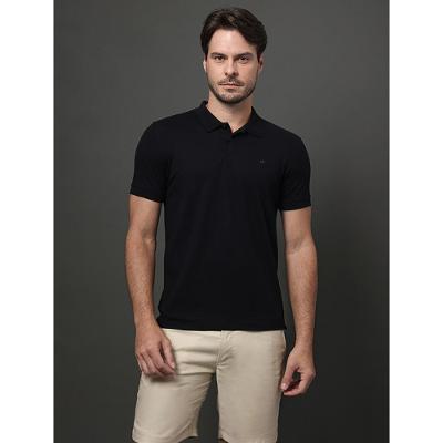 Polo Masculina Slim Meia Malha Pima Calvin Klein - Preto