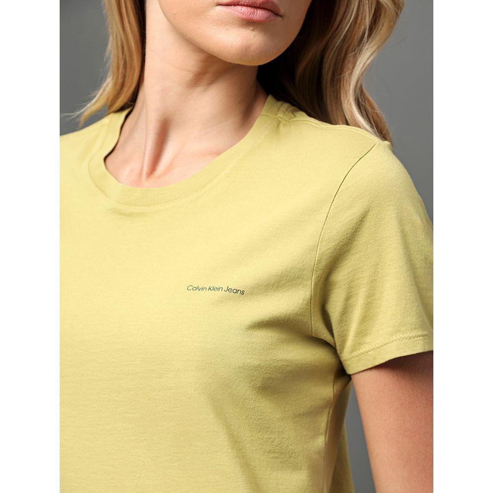 Camiseta Feminina Micrologo Peito Calvin Klein Jeans - Verde Pistache - 4