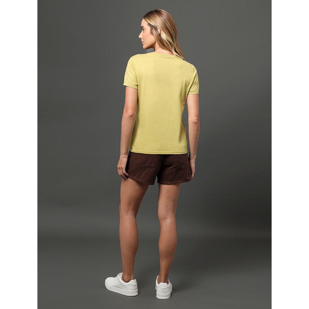 Camiseta Feminina Micrologo Peito Calvin Klein Jeans - Verde Pistache - 2