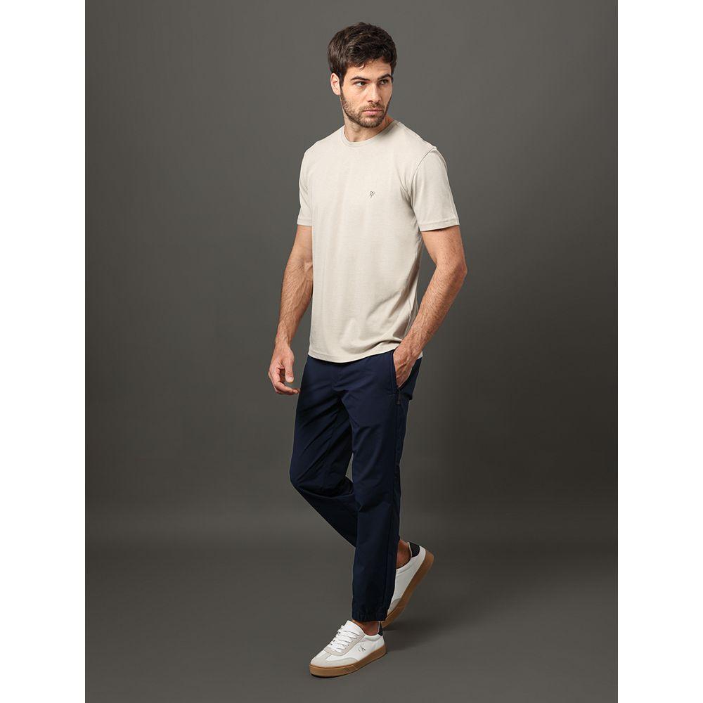 Camiseta Masculina Ômega Peito Calvin Klein Jeans - Caqui Claro - 5