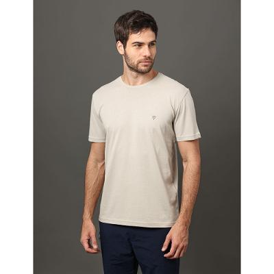Camiseta Masculina Ômega Peito Calvin Klein Jeans - Caqui Claro