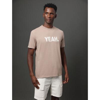 Camiseta Masculina Yeah Calvin Klein Jeans - Caqui Medio