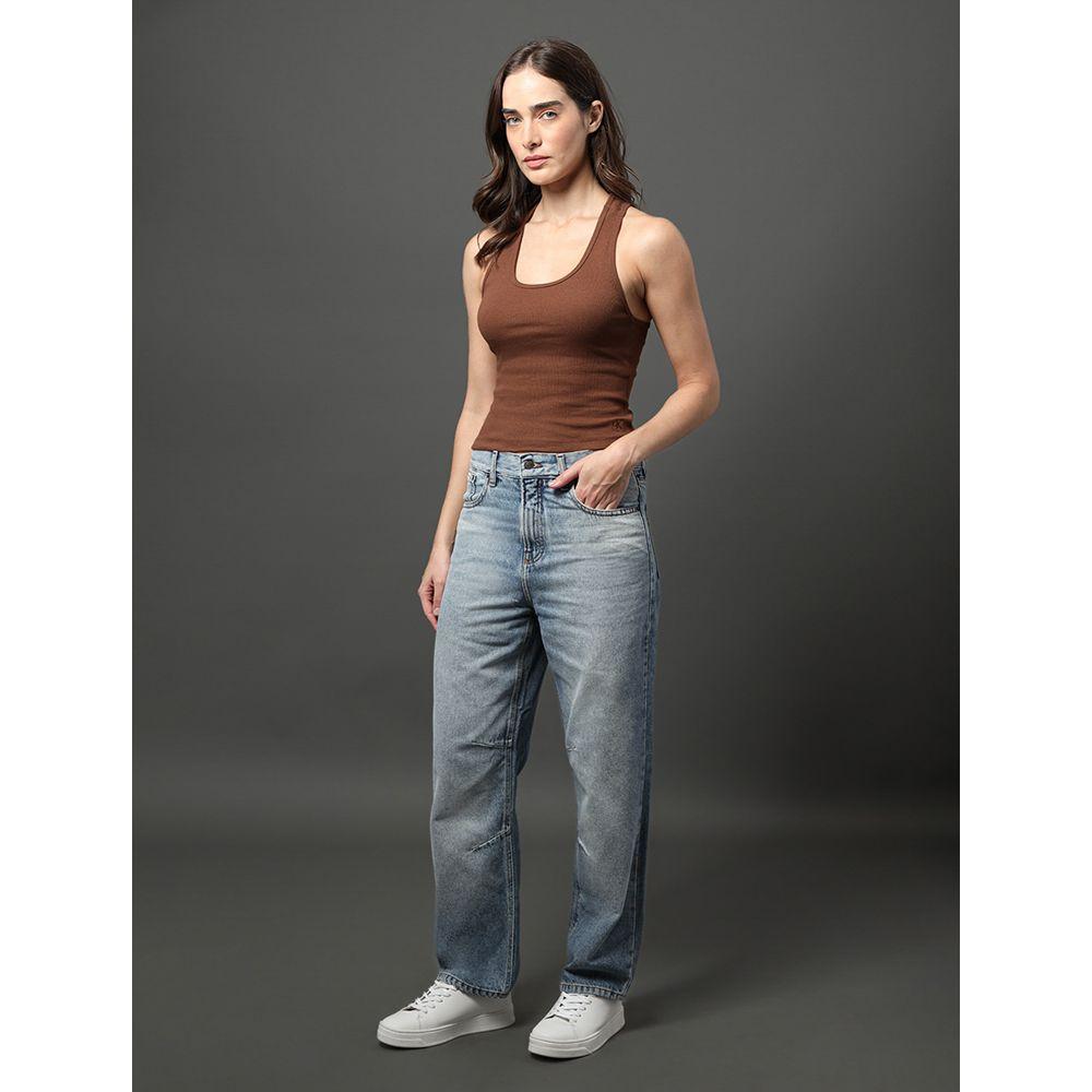 Regata Feminina Nadador Ribana Calvin Klein Jeans - Marrom - 5