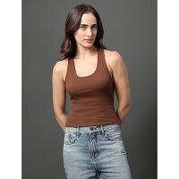 Regata Feminina Nadador Ribana Calvin Klein Jeans - Marrom - 1