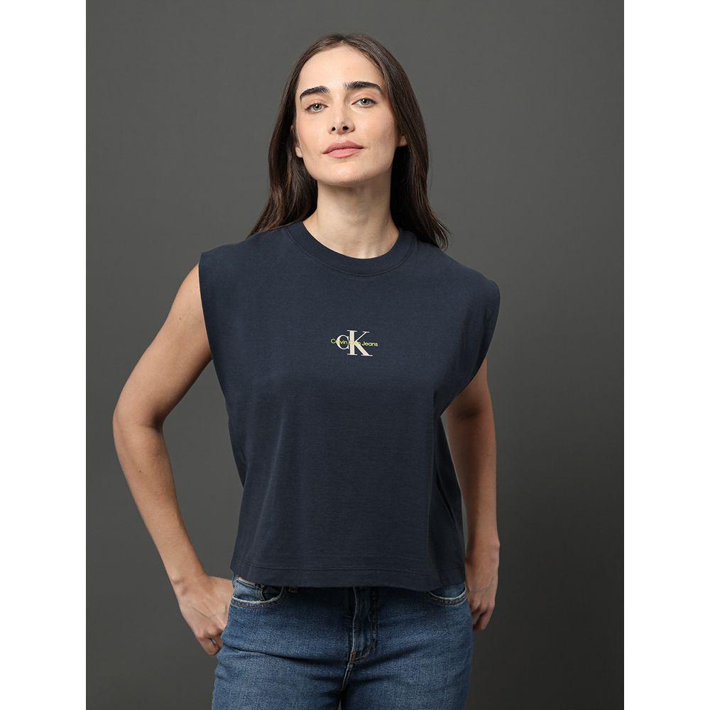Blusa Feminina Malha Muscle Tee Calvin Klein Jeans - Marinho - 1