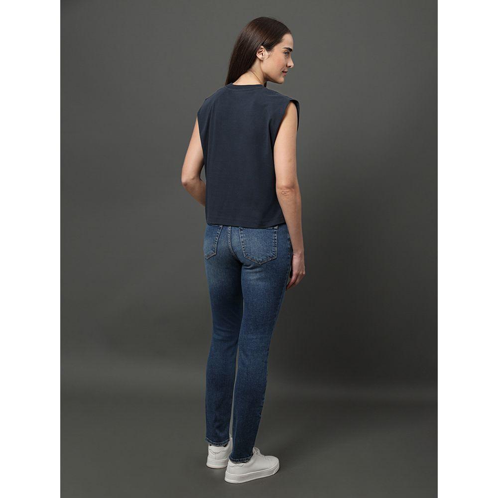 Blusa Feminina Malha Muscle Tee Calvin Klein Jeans - Marinho - 2