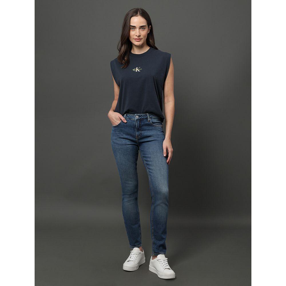 Blusa Feminina Malha Muscle Tee Calvin Klein Jeans - Marinho - 3