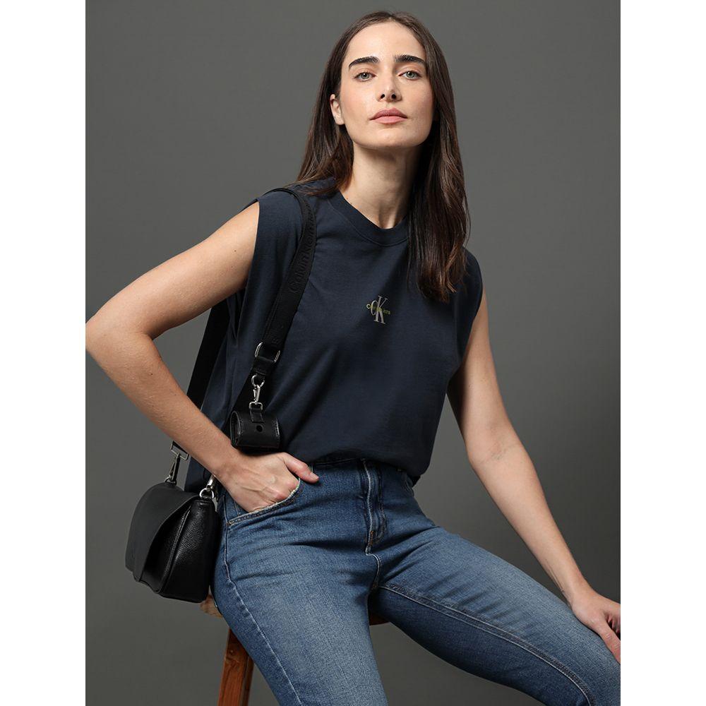 Blusa Feminina Malha Muscle Tee Calvin Klein Jeans - Marinho - 5