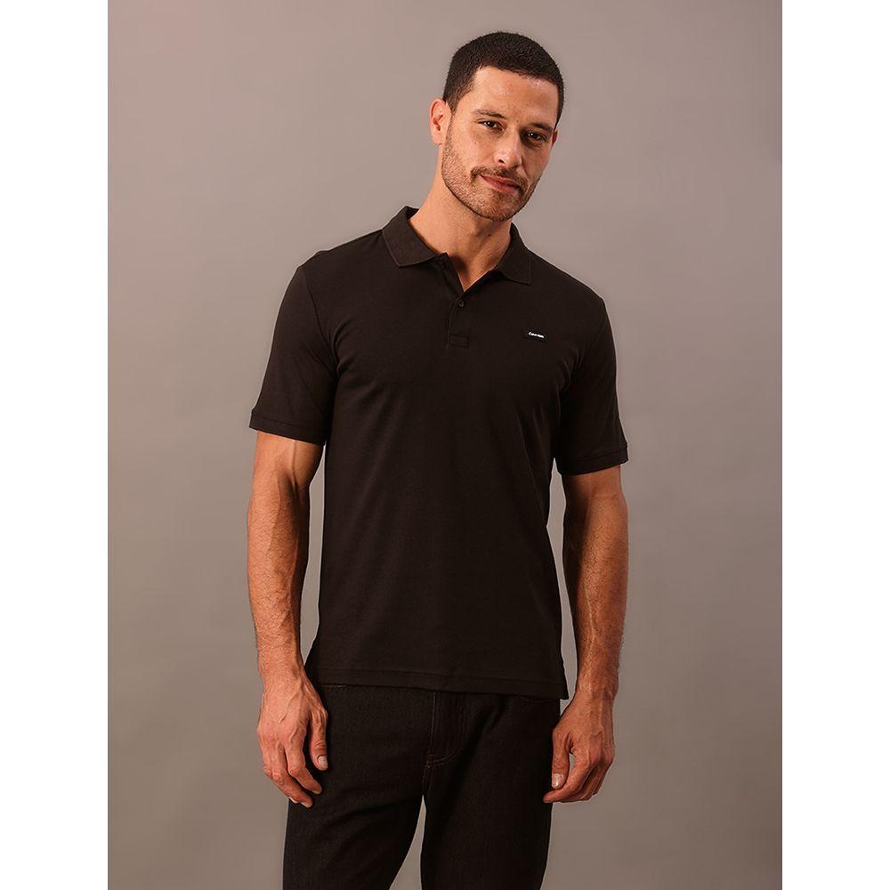 Polo Masculina Manga Curta Smooth Calvin Klein - Preto - 2