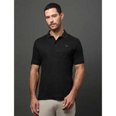 Polo Masculina Manga Curta Smooth Calvin Klein - Preto