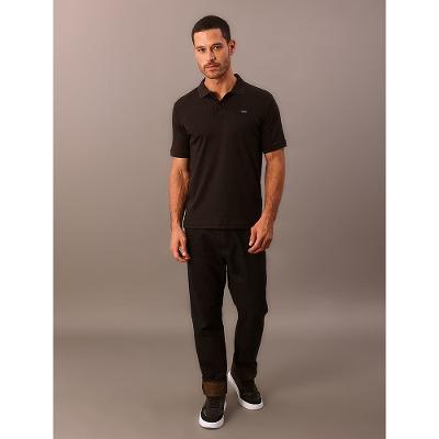 Polo Masculina Manga Curta Smooth Calvin Klein - Preto