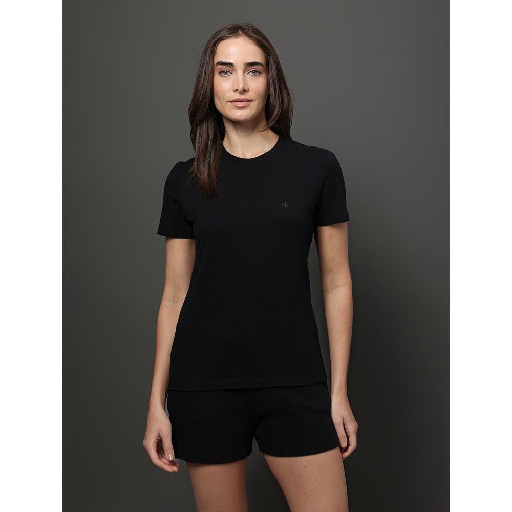 Camiseta Feminina Touch Cotton Calvin Klein Underwear - Preto - 1