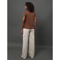 Camiseta Feminina Logo Bordado Calvin Klein Jeans - Marrom - 2