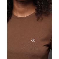 Camiseta Feminina Logo Bordado Calvin Klein Jeans - Marrom