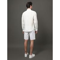 Camisa Masculina Linen Listras Calvin Klein - Branco - 2