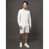 Camisa Masculina Linen Listras Calvin Klein - Branco - 3