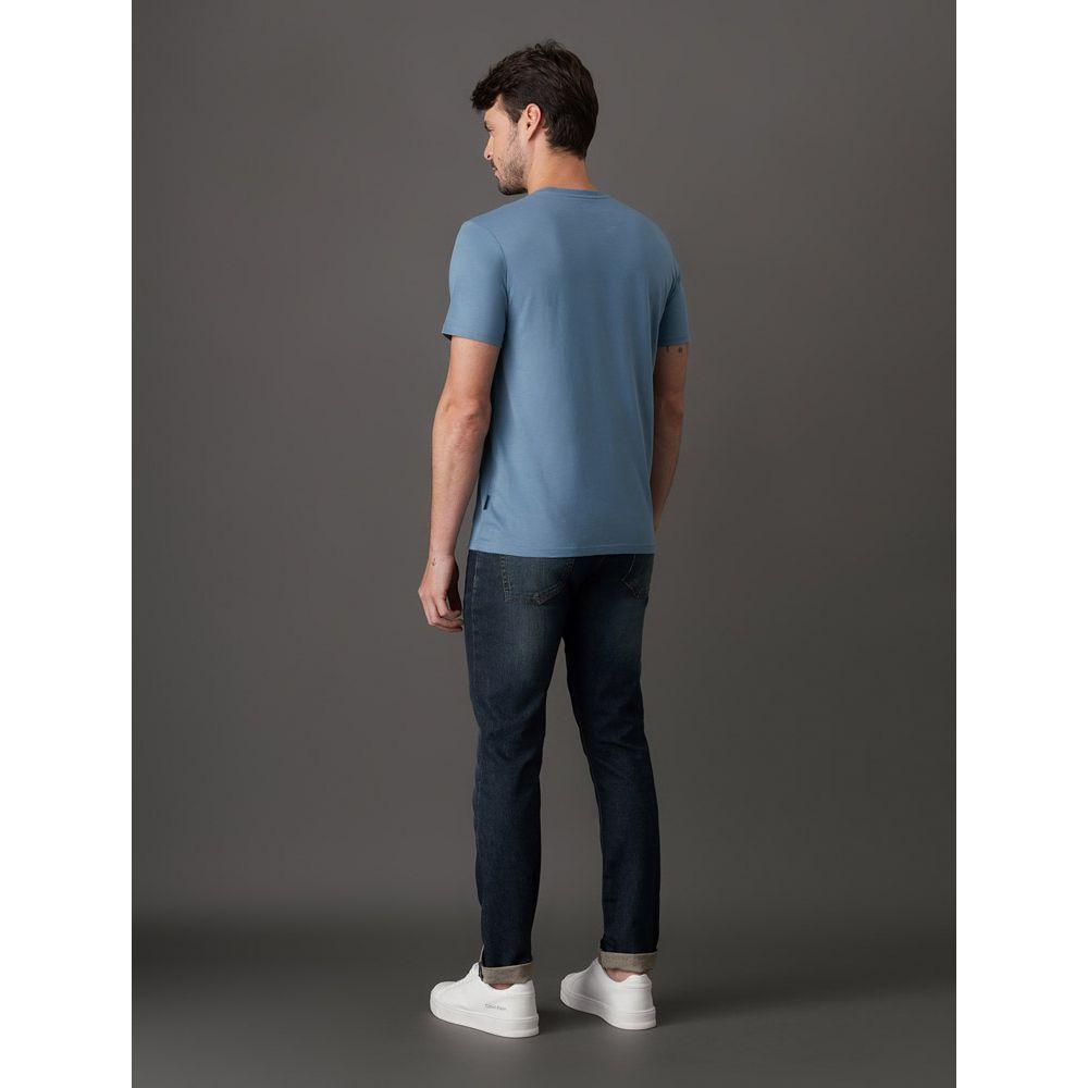 Camiseta Masculina Gola Careca Solid Liquid - Azul Médio - 2