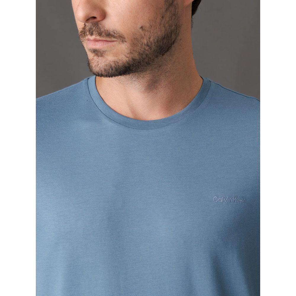 Camiseta Masculina Gola Careca Solid Liquid - Azul Médio - 4