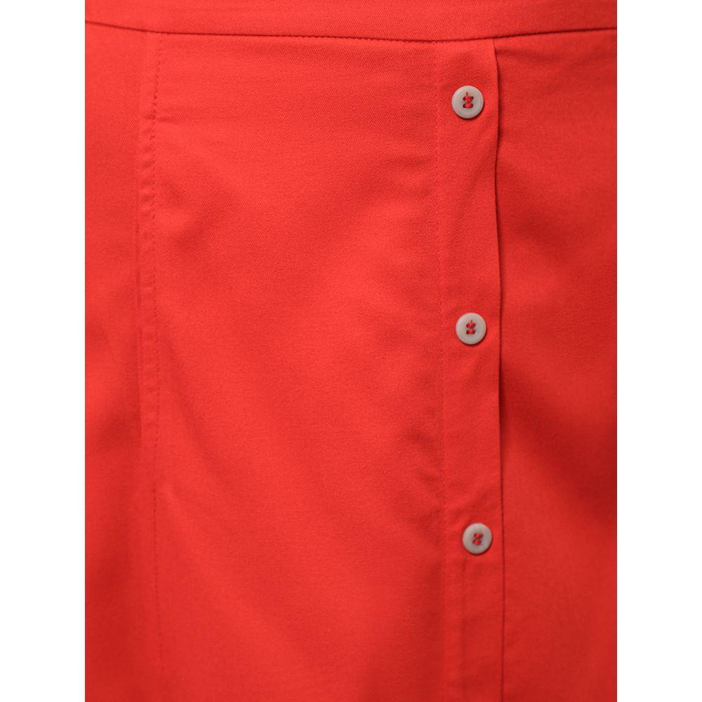 Saia Midi Com Abertura Por Botão Calvin Klein - Vermelho - 4