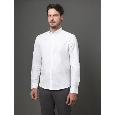 Camisa Masculina Oxford Com Elastano Calvin Klein - Branco