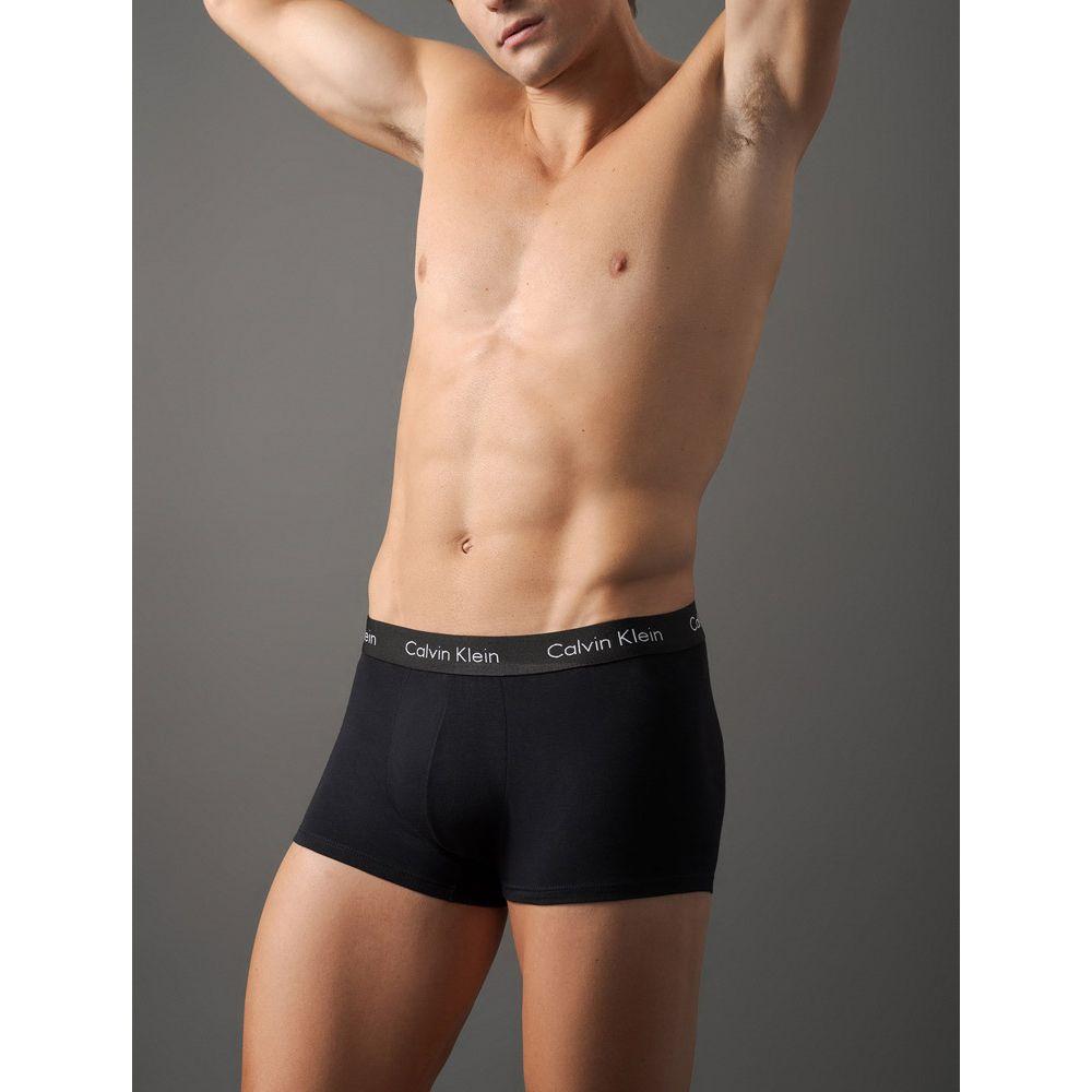 Kit 4 Cuecas Trunk Classic Cintura Baixa Com Elastano Calvin Klein Underwear - Branco + Preto + Mescla - 9