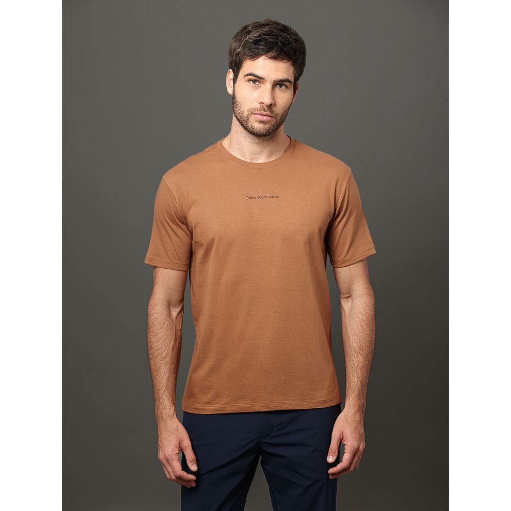 Camiseta Masculina Logo Centralizado Calvin Klein Jeans - Havana - 1