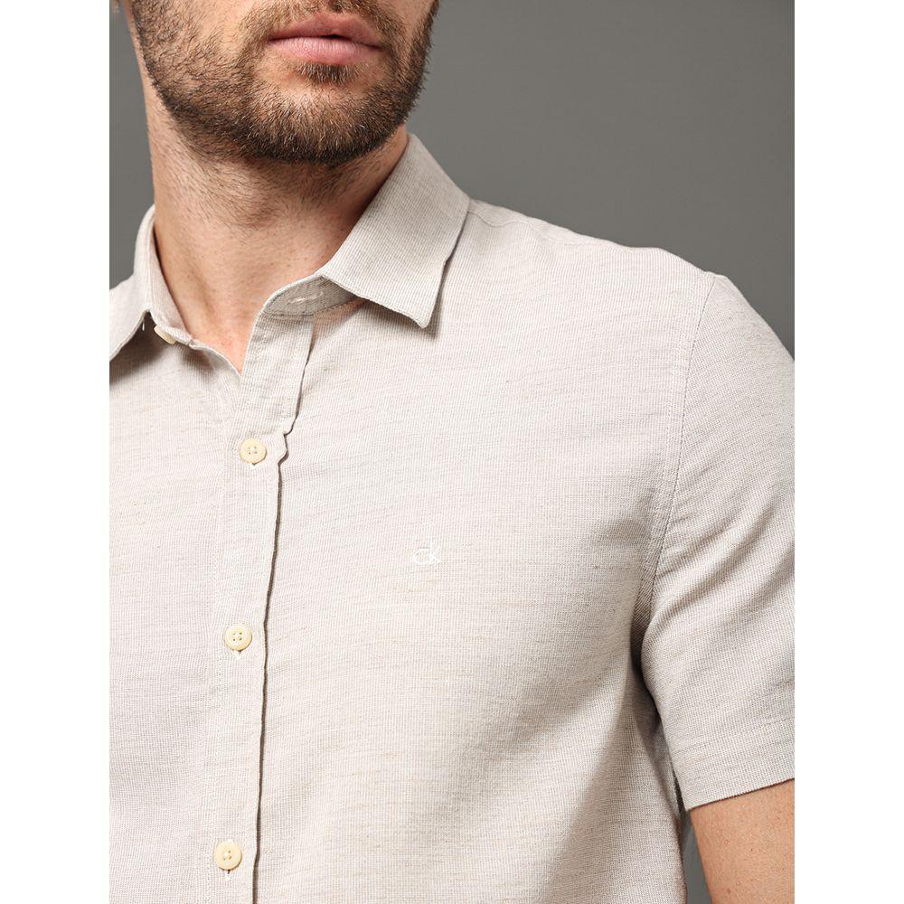 Camisa Masculina Tela Calvin Klein Jeans - Off White - 4