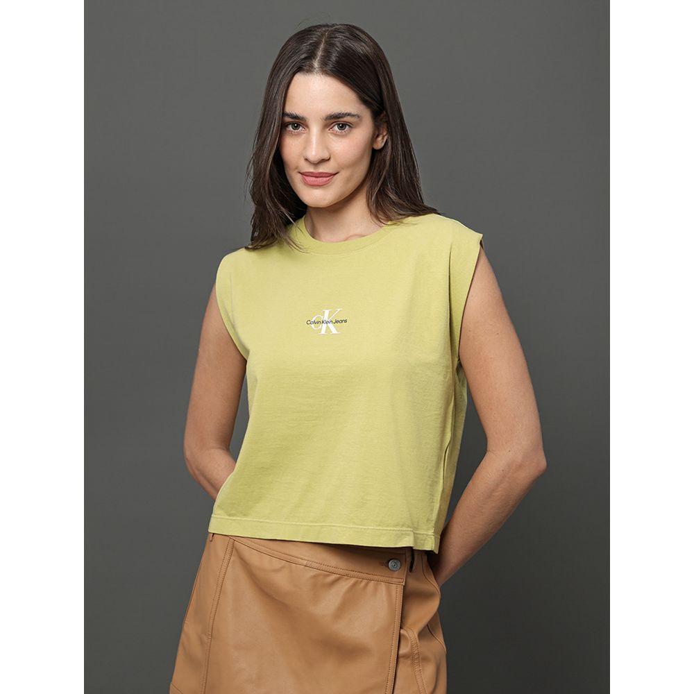 Blusa Feminina Malha Muscle Tee Calvin Klein Jeans - Verde Pistache - 1