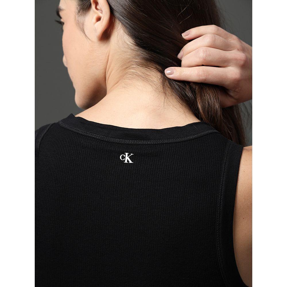 Regata Feminina Ribana Viscose Calvin Klein Jeans - Preto - 4