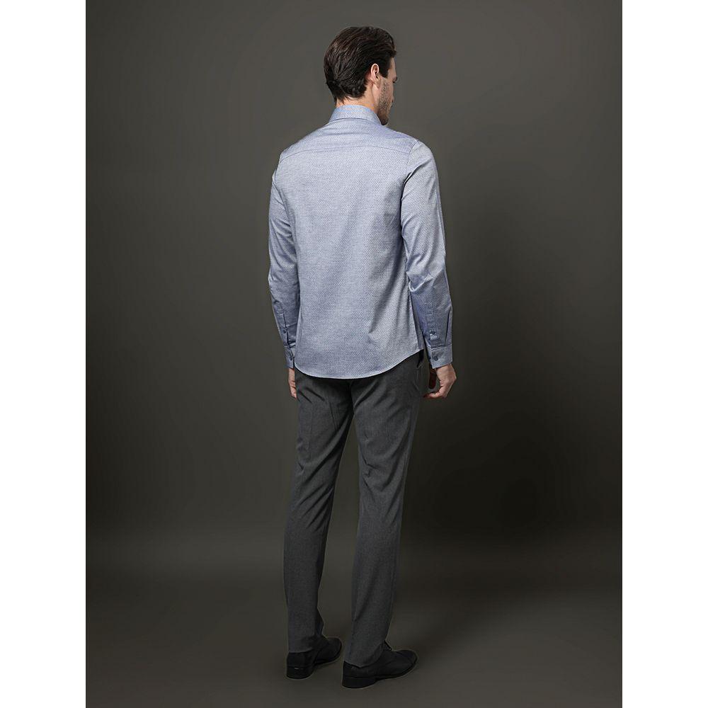 Camisa Ml Slim Maquinetada - Marinho - 2