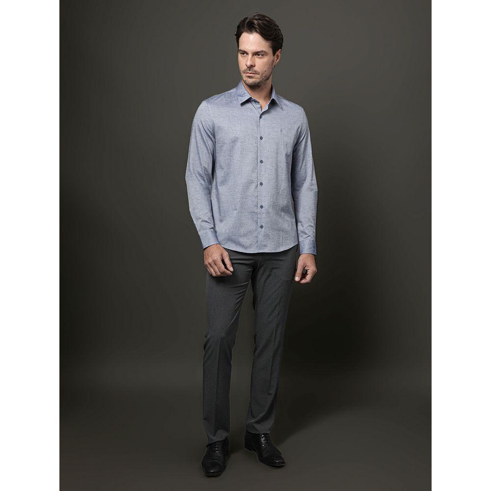 Camisa Ml Slim Maquinetada - Marinho - 3