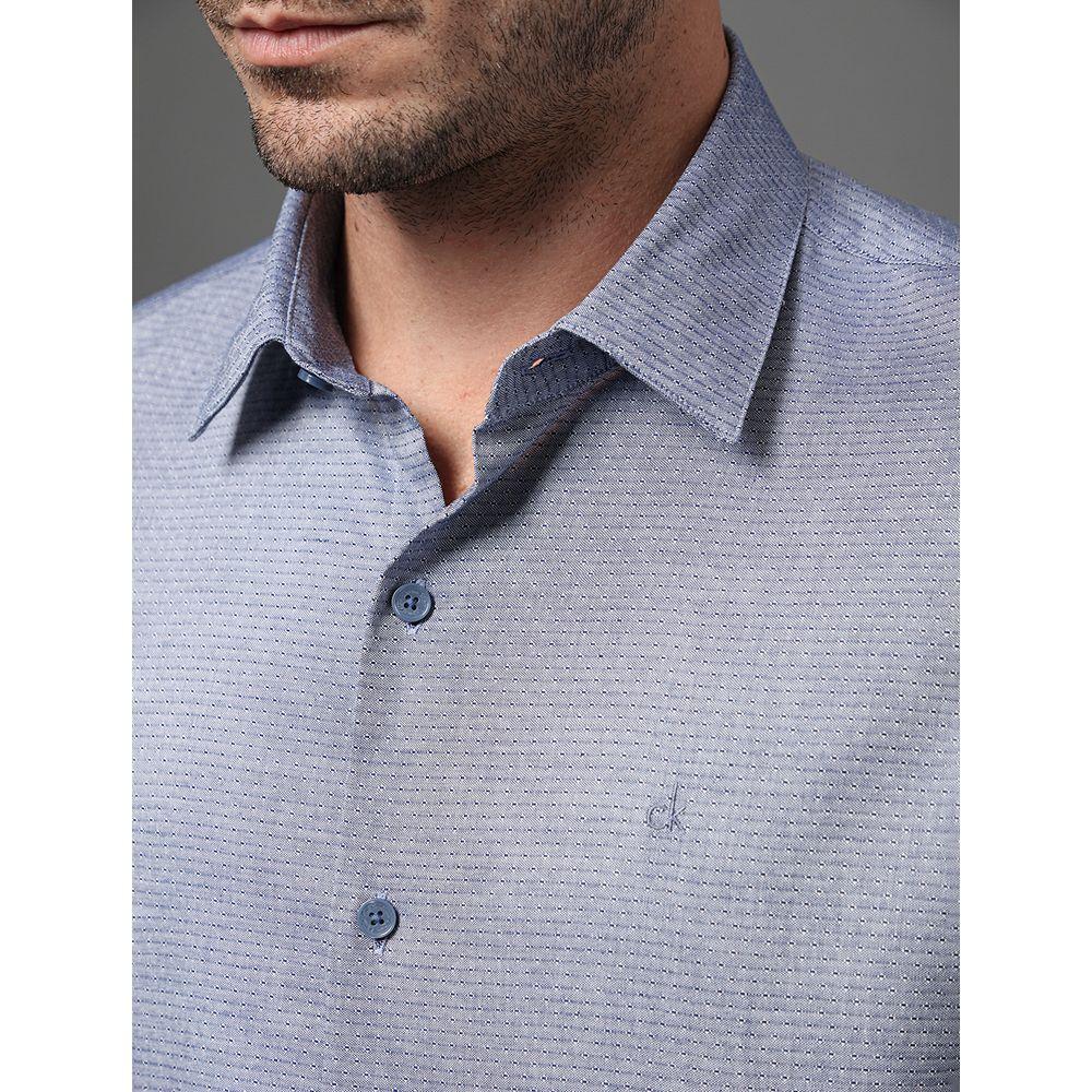 Camisa Ml Slim Maquinetada - Marinho - 4