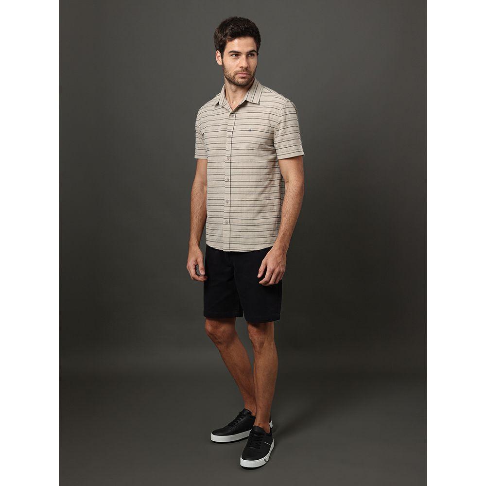 Camisa Masculina Listras Texturas Calvin Klein Jeans - Caqui Medio - 3