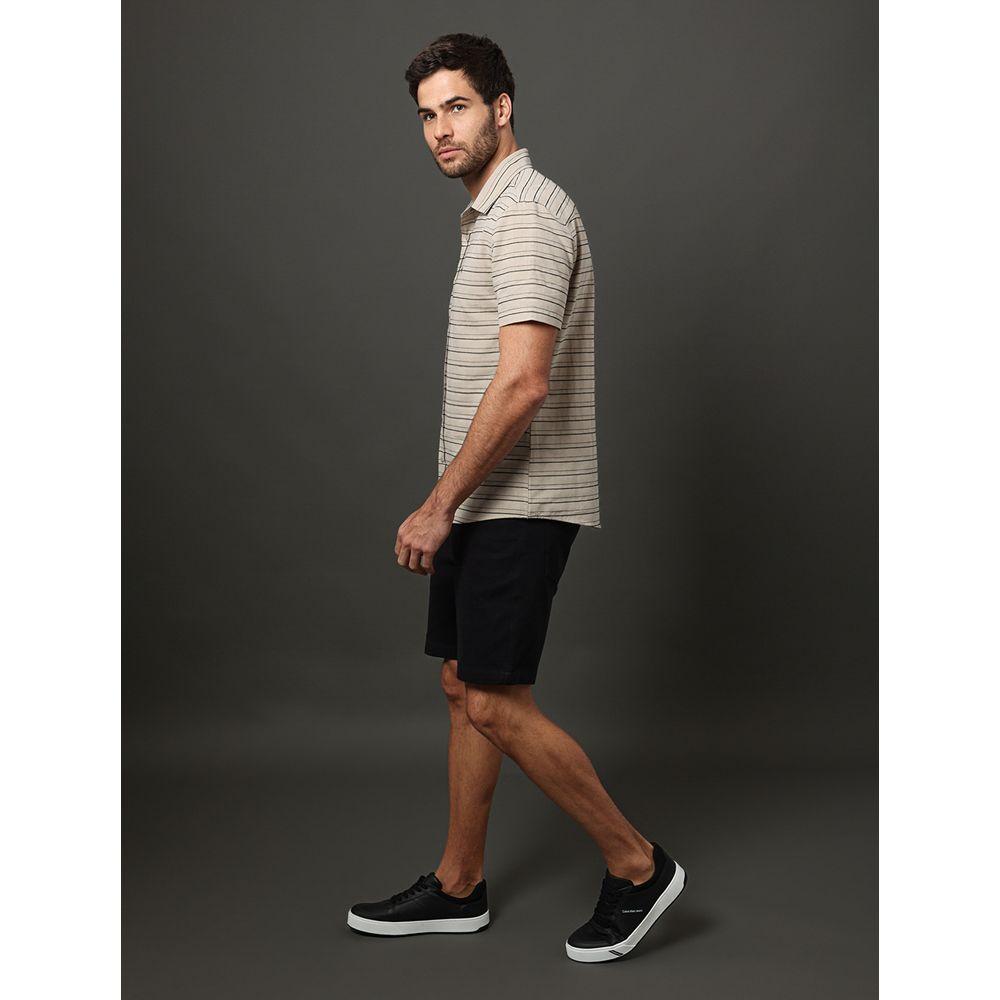 Camisa Masculina Listras Texturas Calvin Klein Jeans - Caqui Medio - 5