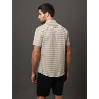 Camisa Masculina Listras Texturas Calvin Klein Jeans - Caqui Medio - 2