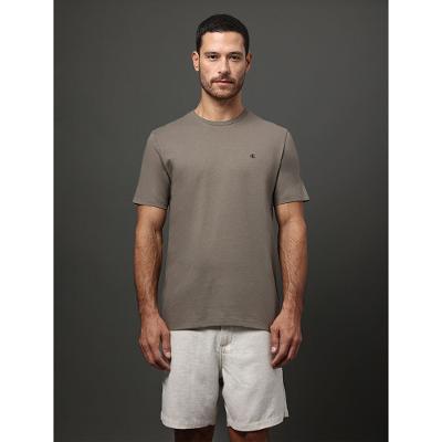 Camiseta Masculina Básica Smooth Cotton Calvin Klein Jeans - Caqui Medio