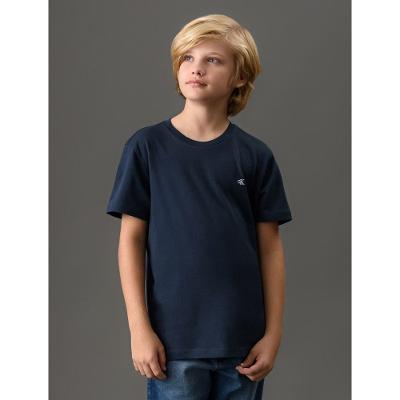 Camiseta Menino Bordado Calvin Klein Jeans - Marinho