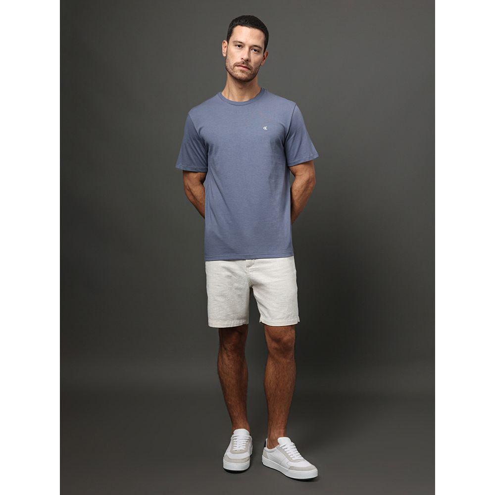 Camiseta Masculina Básica Smooth Cotton Calvin Klein Jeans - Cinza Azulado - 5