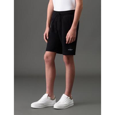 Bermuda Menino Moletom Logo Re Issue Calvin Klein Jeans - Preto
