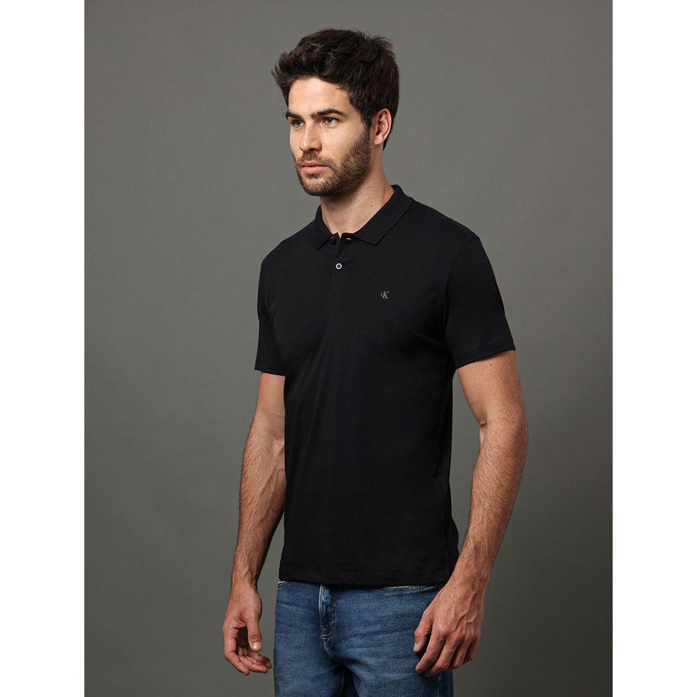 Polo Masculina Slim Pima Calvin Klein Jeans - Preto - 5