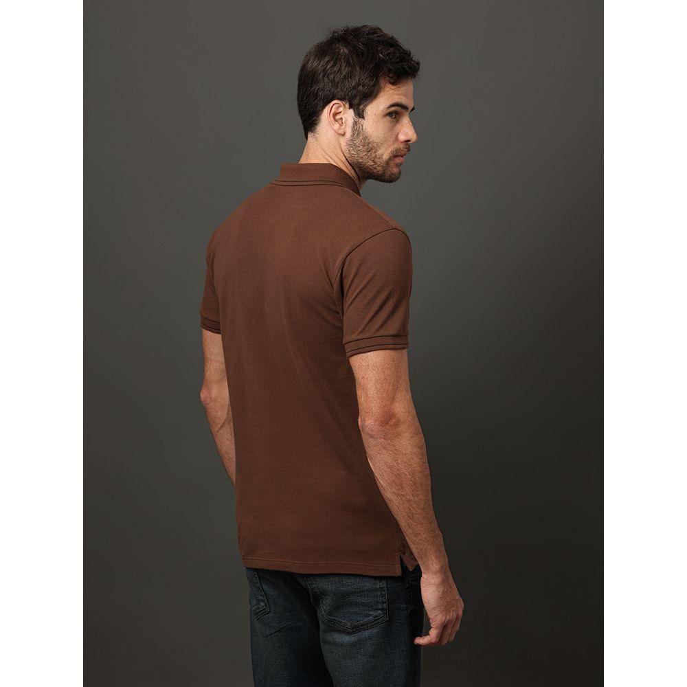 Polo Masculina Etiqueta Calvin Klein Jeans - Marrom - 2