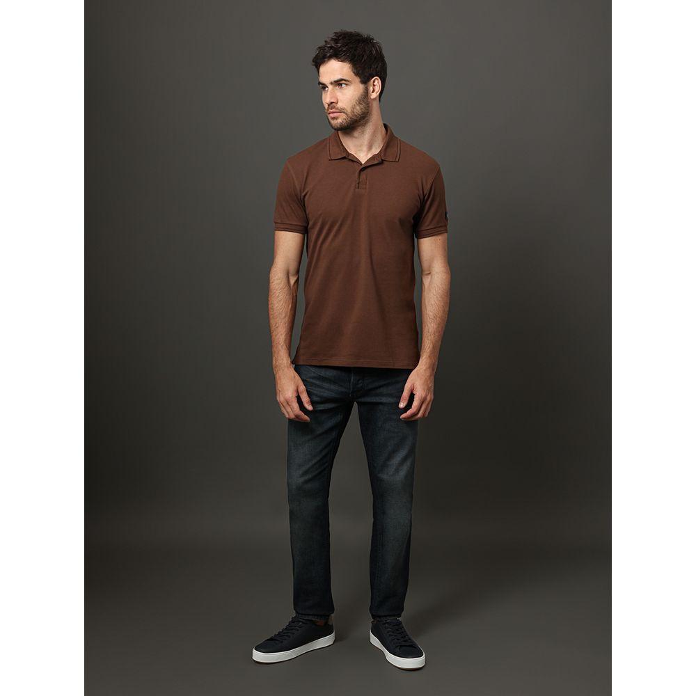 Polo Masculina Etiqueta Calvin Klein Jeans - Marrom - 3
