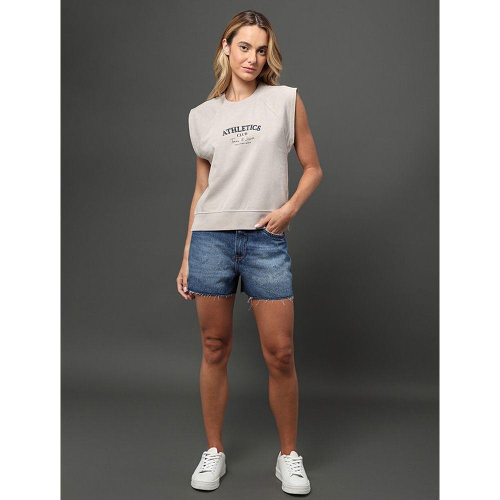 Camiseta Feminina Athletics Calvin Klein Jeans - Caqui Claro - 3