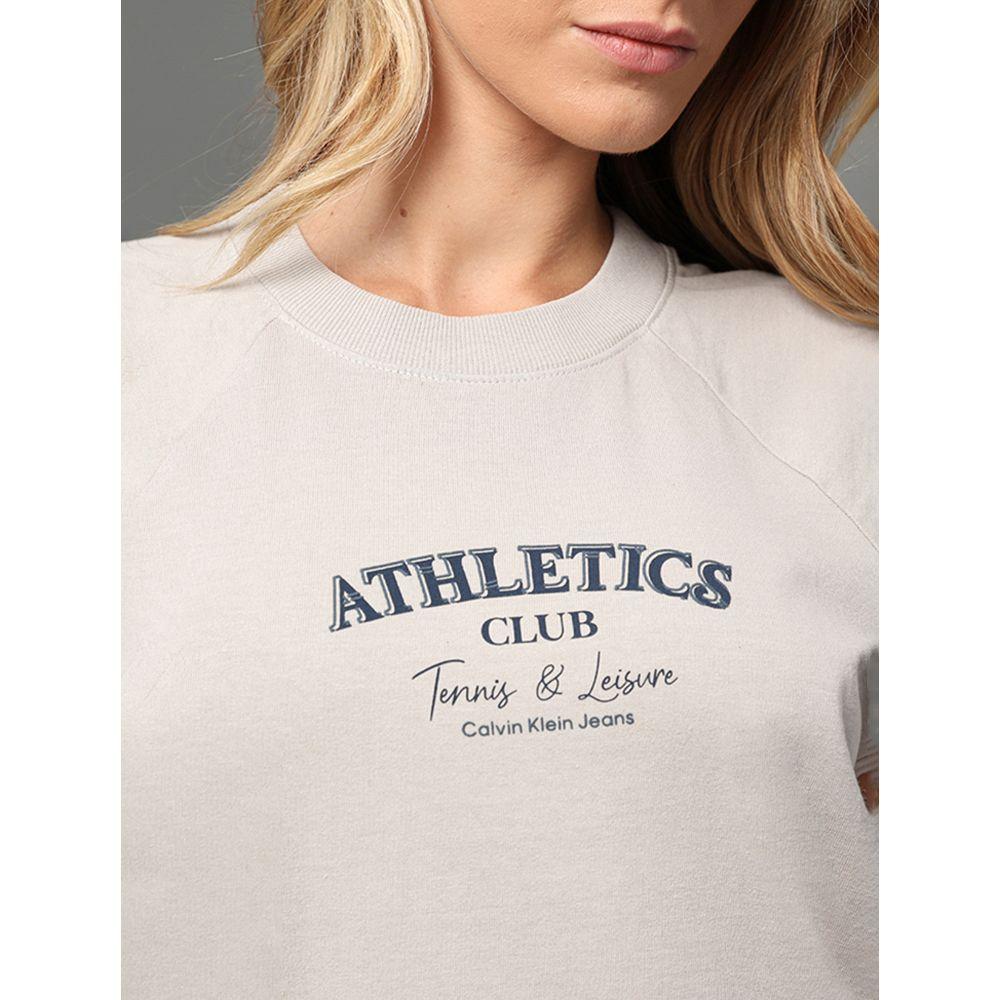 Camiseta Feminina Athletics Calvin Klein Jeans - Caqui Claro - 4