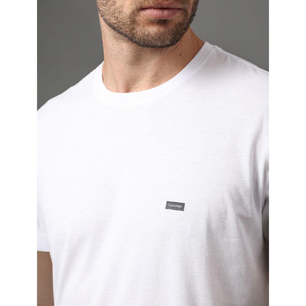 Camiseta Masculina Algodão Egípcio Calvin Klein - Branco - 4