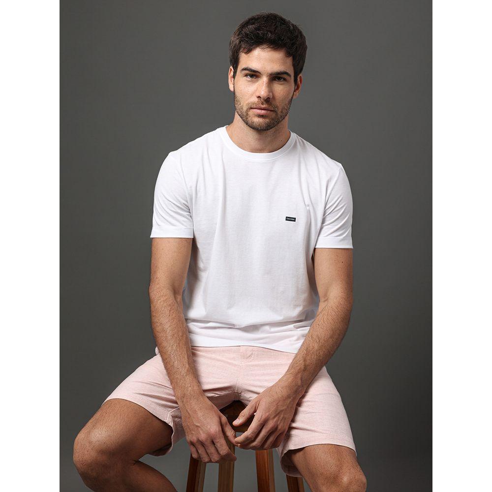Camiseta Masculina Algodão Egípcio Calvin Klein - Branco - 5