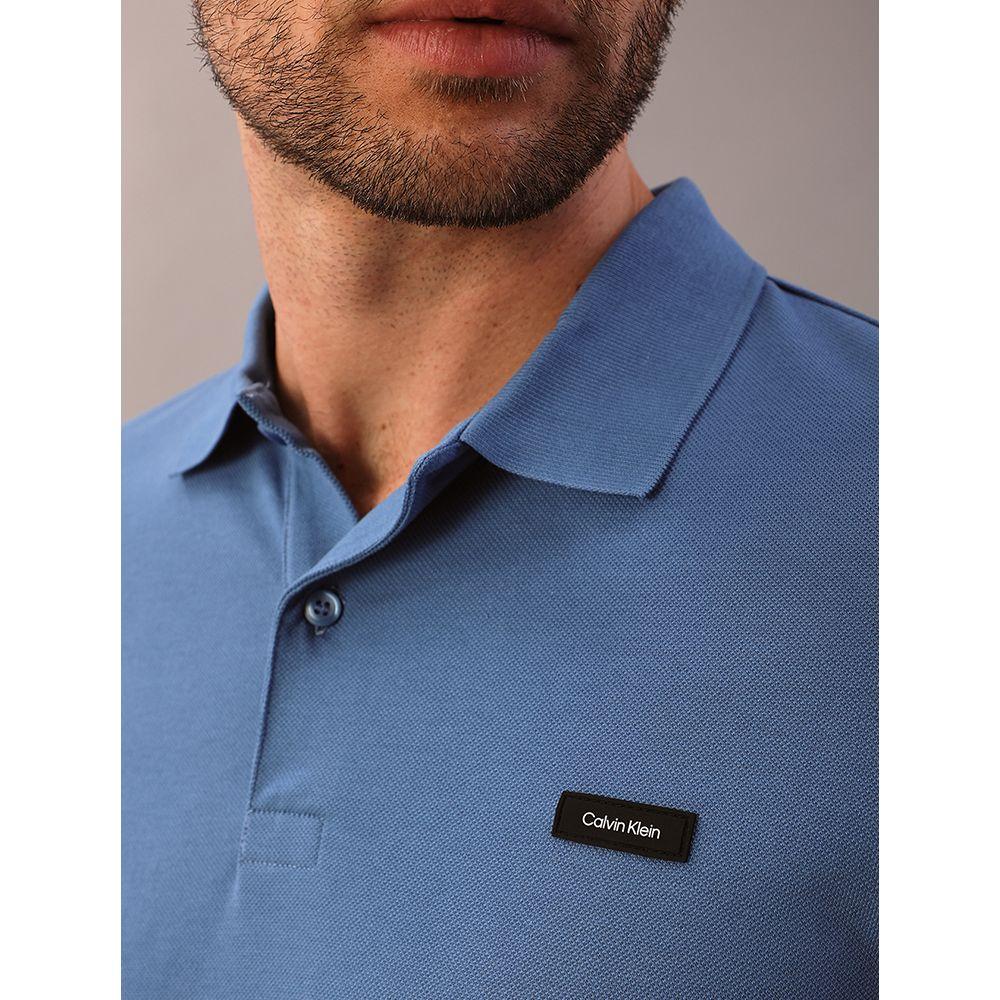 Polo Masculina Slim Piquet Calvin Klein - Azul Escuro - 3